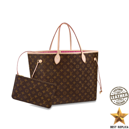replica louis vuitton neverfull gm monogram pivoine pink luxury designer tote bag buvola