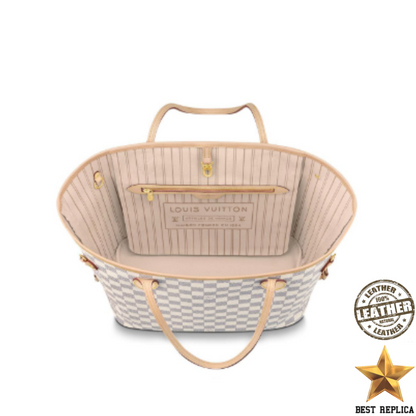 replica damier azur canvas neverfull mm louis vuitton beige luxury everyday tote premium design buvola