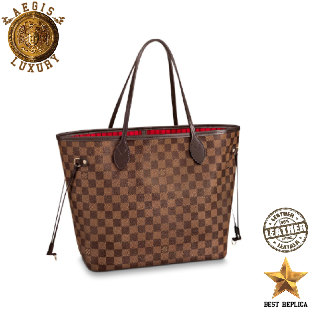 replica neverfull mm damier ebene cherry louis vuitton classic luxury handbag spacious tote buvola