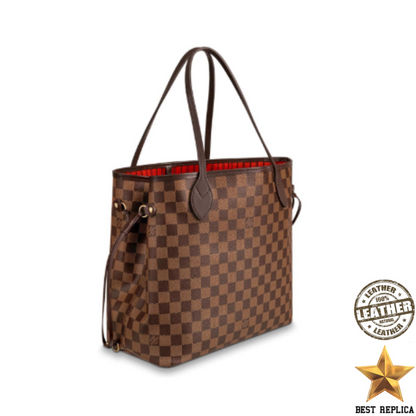 replica lv damier ebene canvas neverfull mm cherry interior premium designer tote bag buvola