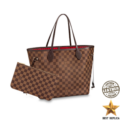 replica louis vuitton neverfull mm cherry damier ebene canvas iconic luxury bag elegant style buvola