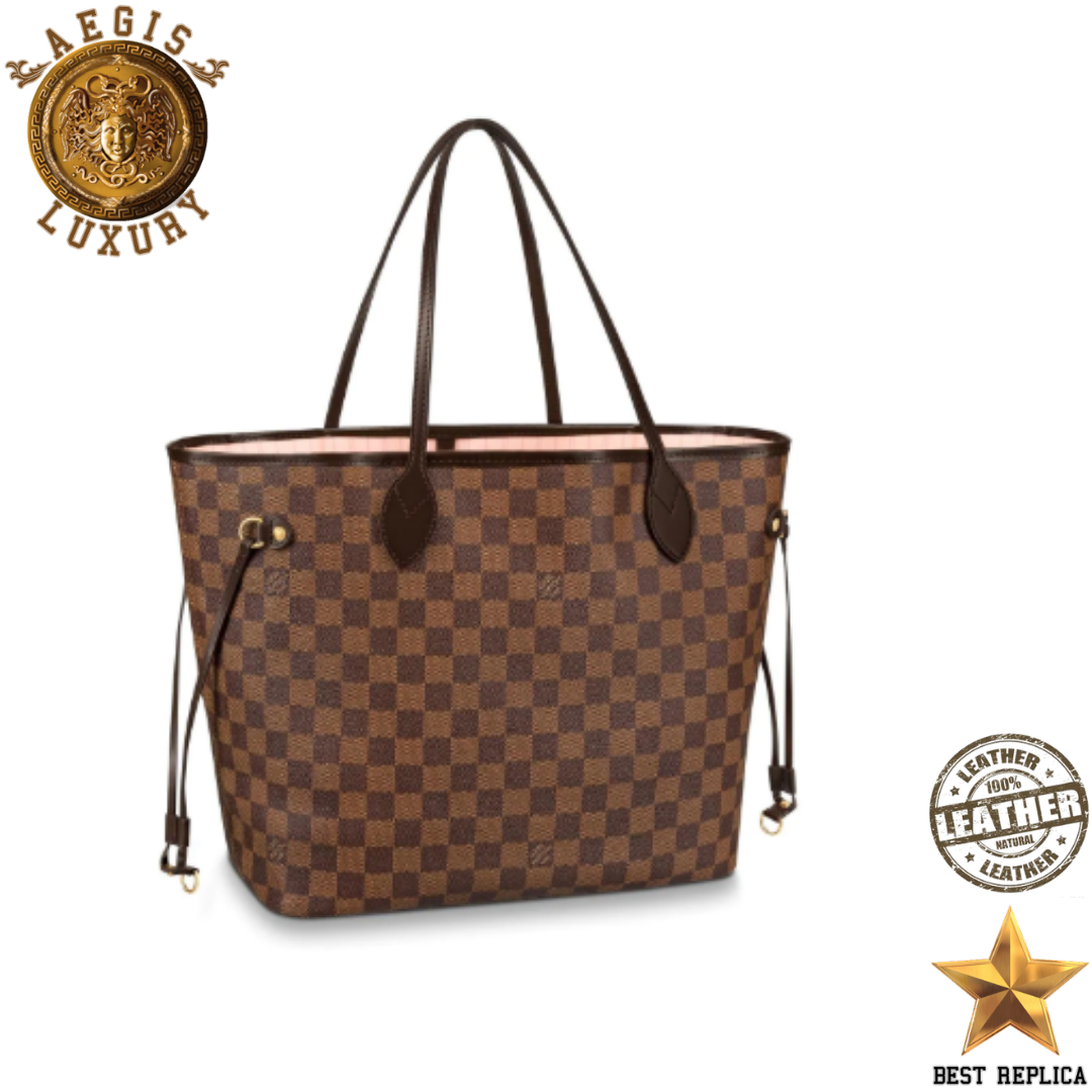 replica neverfull mm damier ebene rose ballerine louis vuitton classic luxury handbag spacious tote buvola