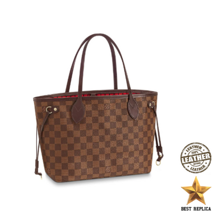 replica neverfull pm damier ebene louis vuitton classic luxury handbag compact tote buvola