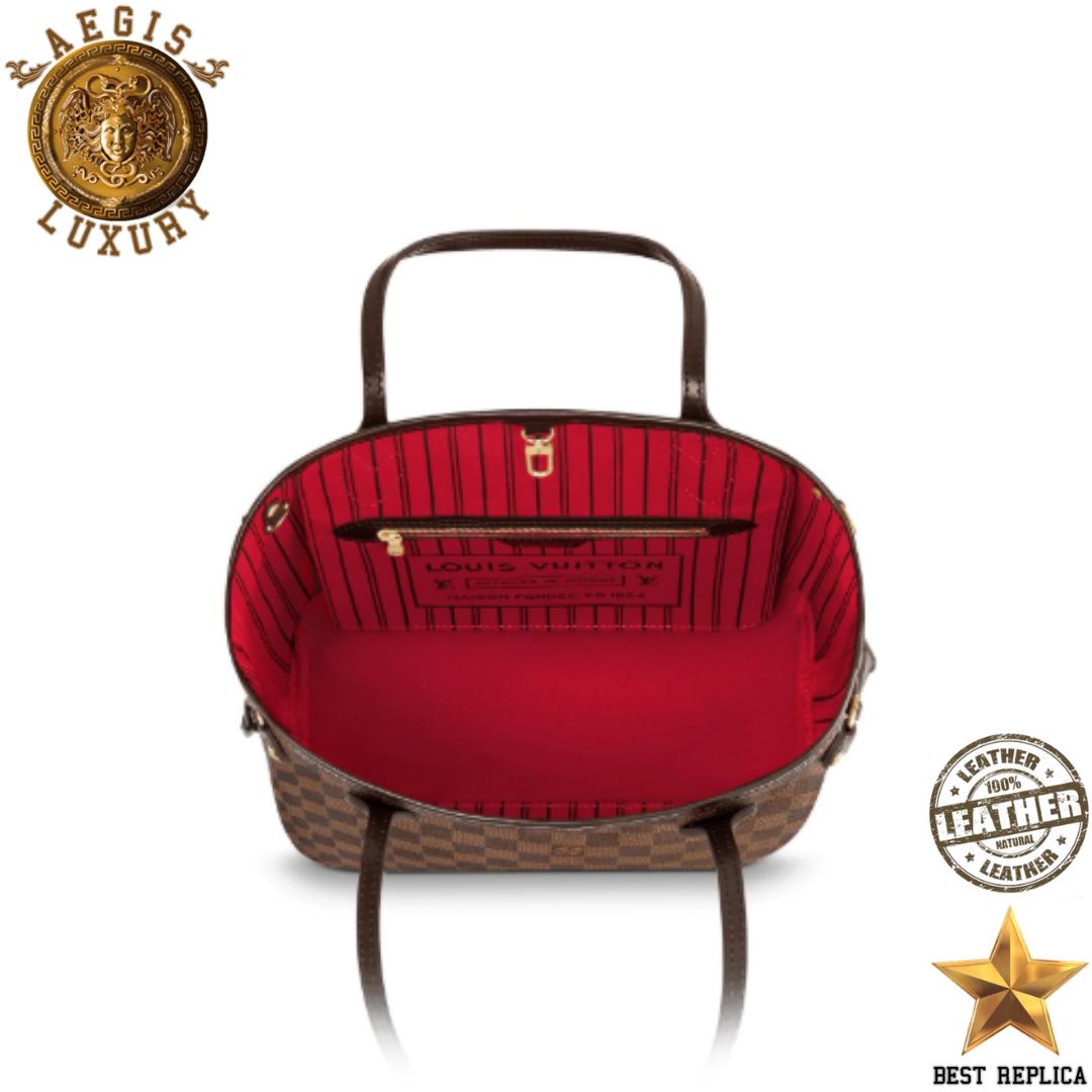 replica lv damier ebene canvas neverfull pm premium designer tote bag buvola