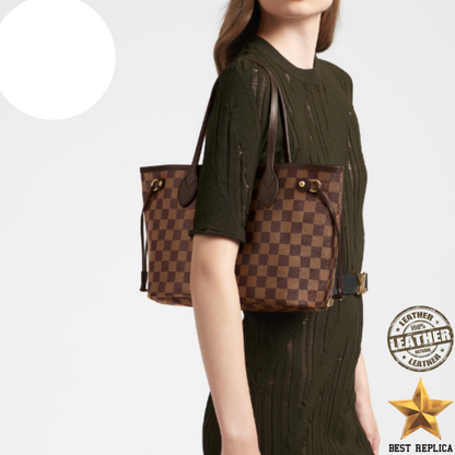 replica damier ebene canvas neverfull pm louis vuitton luxury everyday tote premium style buvola