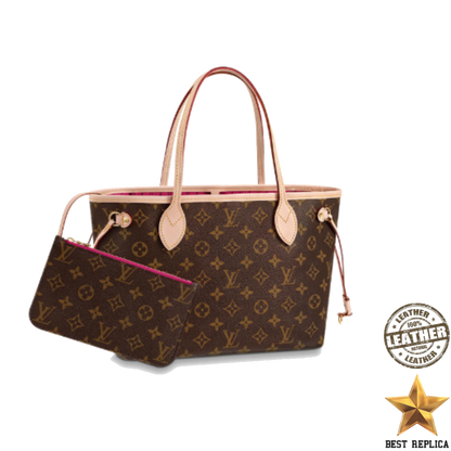 replica louis vuitton neverfull pm monogram luxury designer tote bag buvola