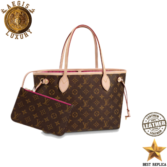 replica louis vuitton neverfull pm monogram luxury designer tote bag buvola