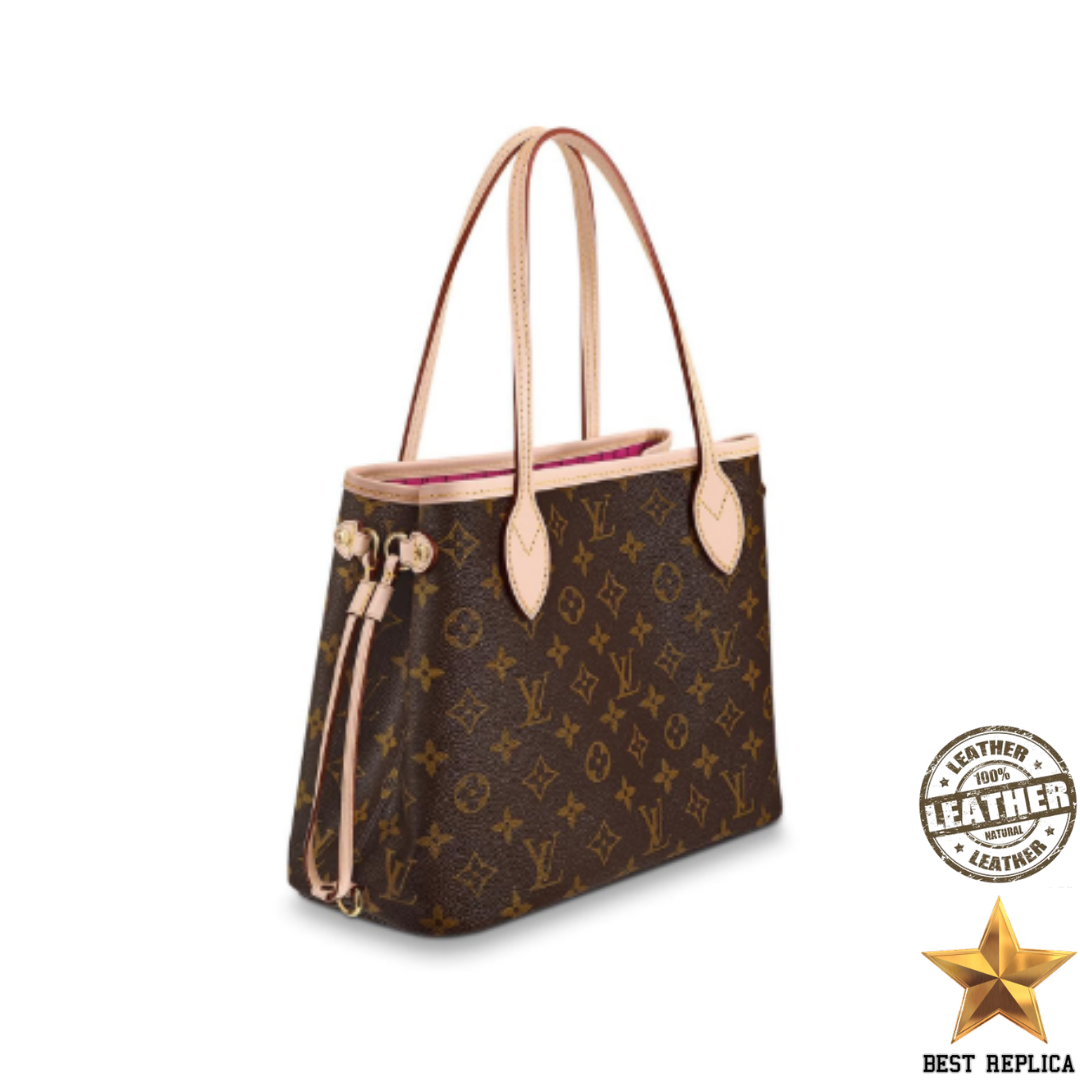replica lv monogram canvas neverfull pm premium designer tote bag elegant style buvola