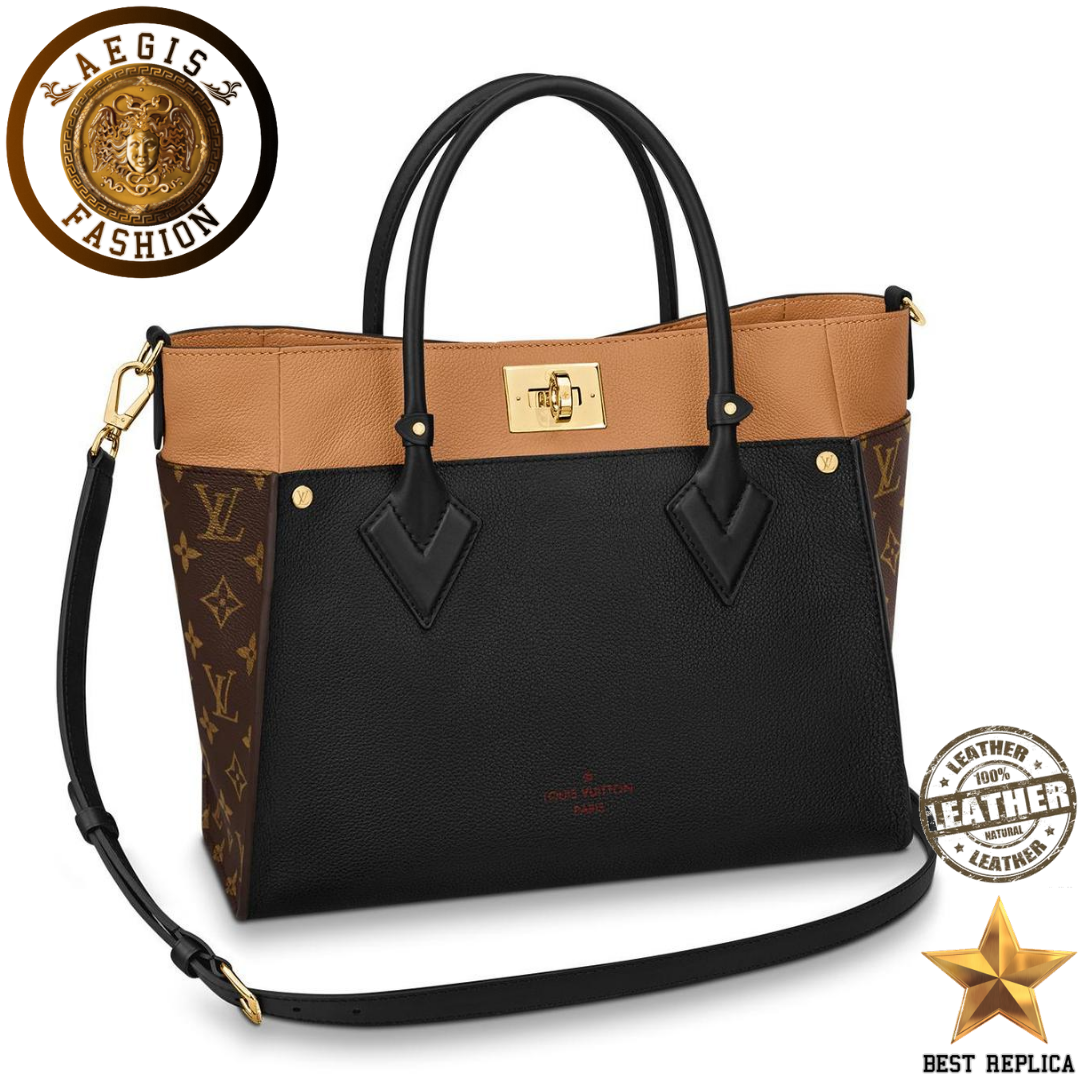replica louis vuitton on my side black luxury designer handbag buvola