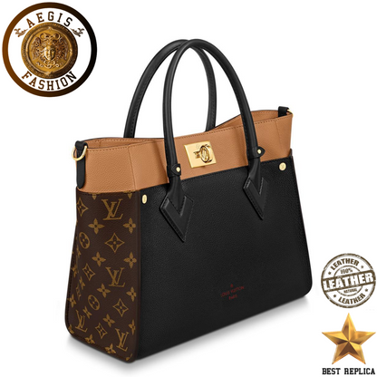 replica black leather louis vuitton on my side premium designer handbag buvola