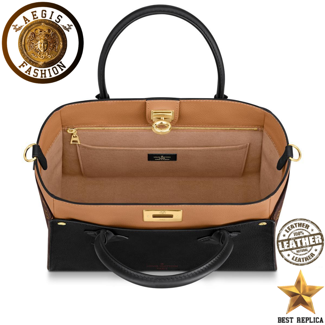 replica louis vuitton on my side black structured luxury handbag buvola
