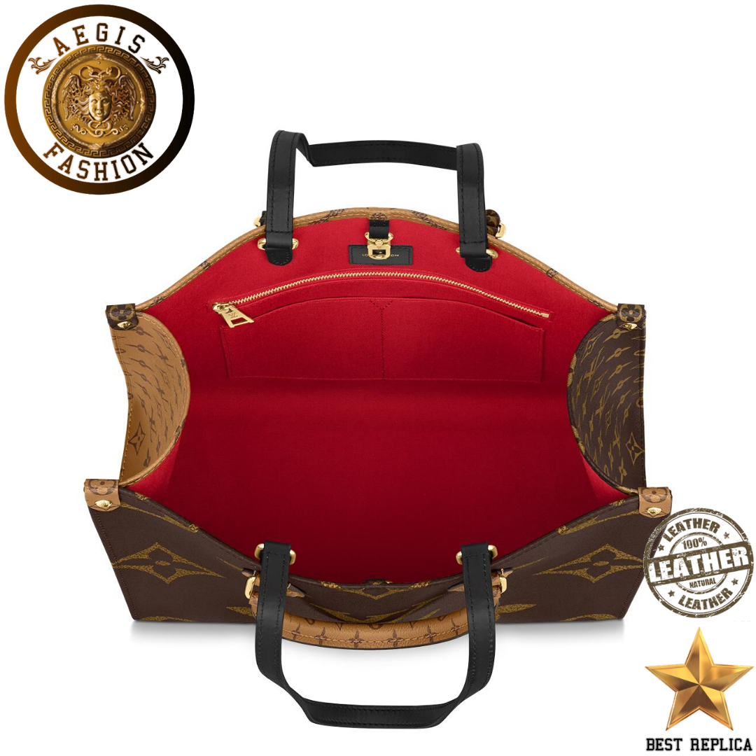 replica louis vuitton onthego mm monogram reverse structured luxury tote bag buvola
