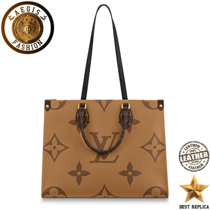 replica monogram reverse louis vuitton onthego mm high end tote handbag buvola