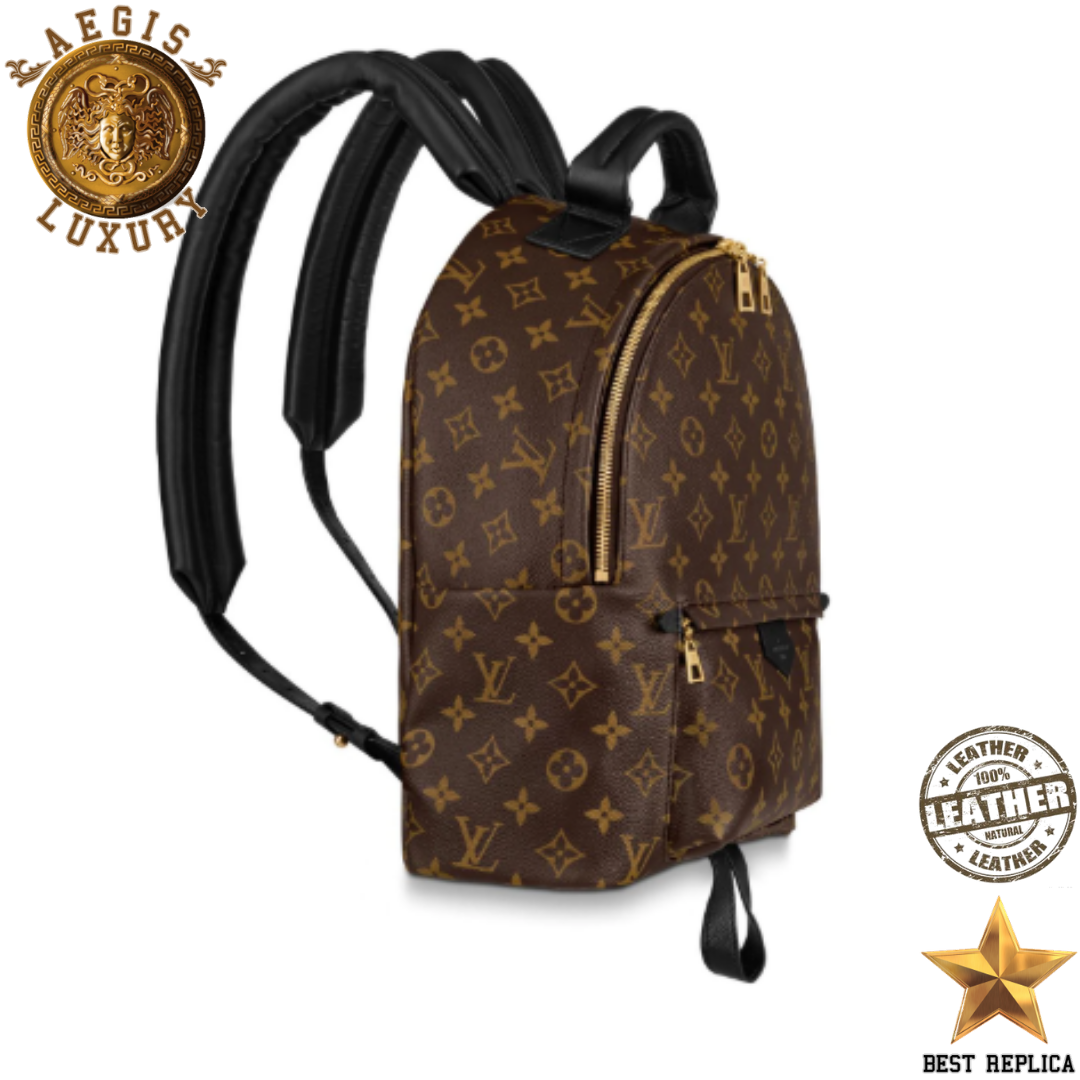 replica palm springs mm monogram canvas louis vuitton spacious luxury backpack everyday use buvola