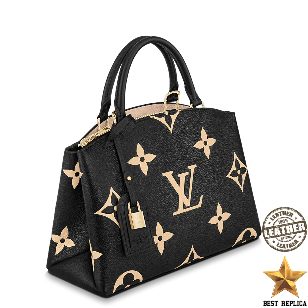 replica louis vuitton petit palais bicolor empreinte leather premium designer handbag buvola