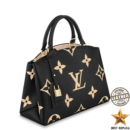 replica louis vuitton petit palais bicolor empreinte leather premium designer handbag buvola