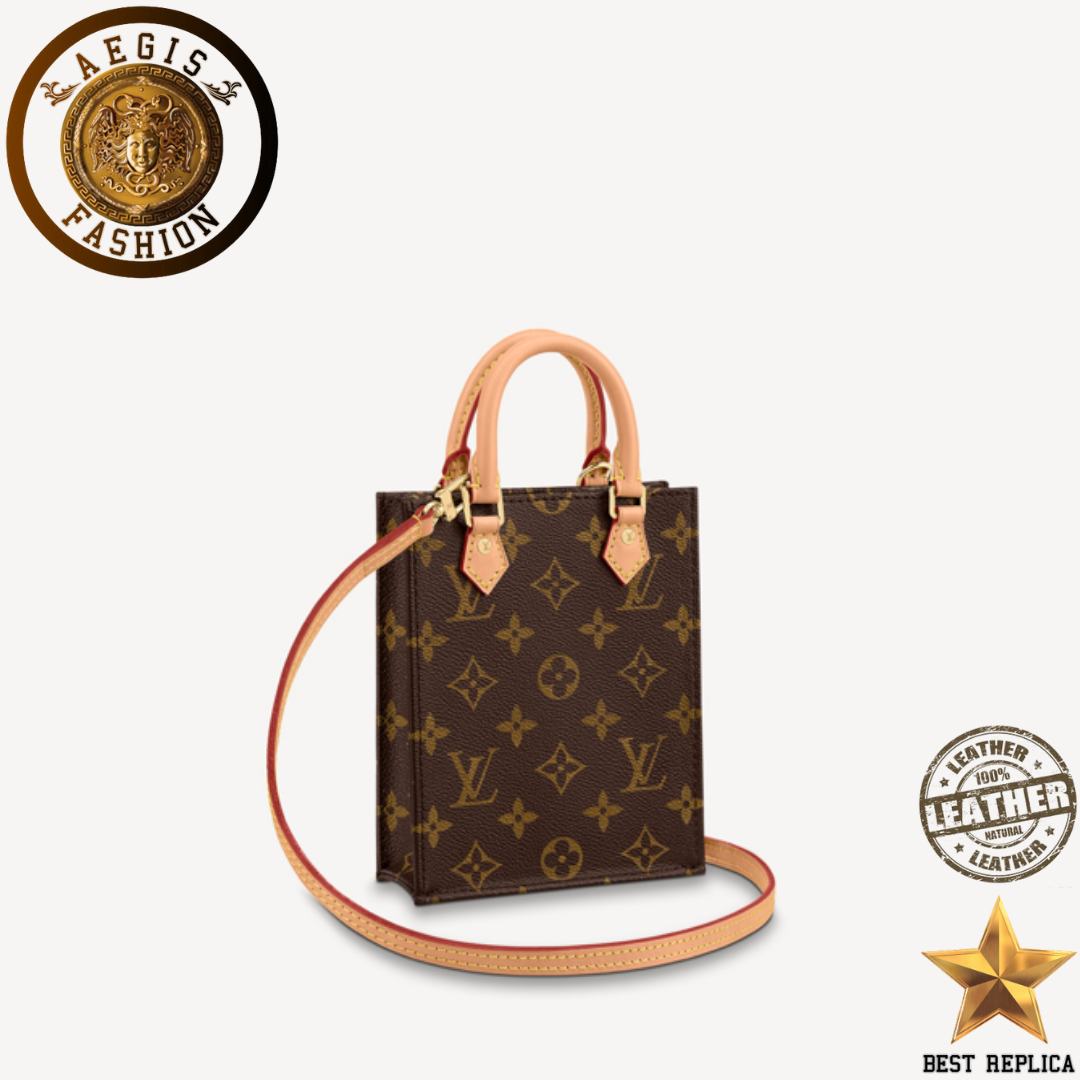 replica louis vuitton petit sac plat monogram canvas luxury designer handbag buvola