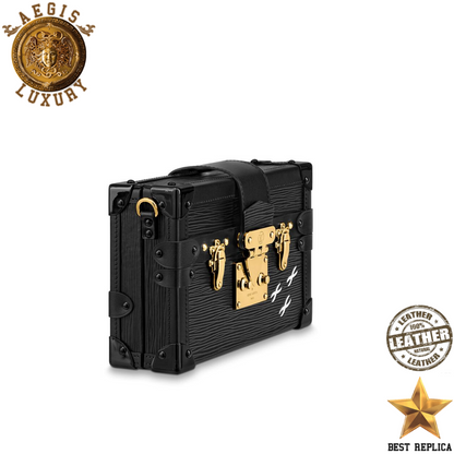replica epi leather black louis vuitton petite malle premium designer statement bag buvola
