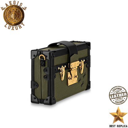 replica epi leather khaki green louis vuitton petite malle premium designer statement bag buvola