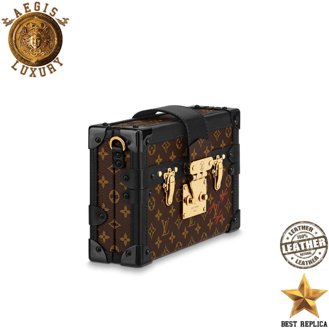 replica monogram canvas louis vuitton petite malle premium designer statement bag buvola