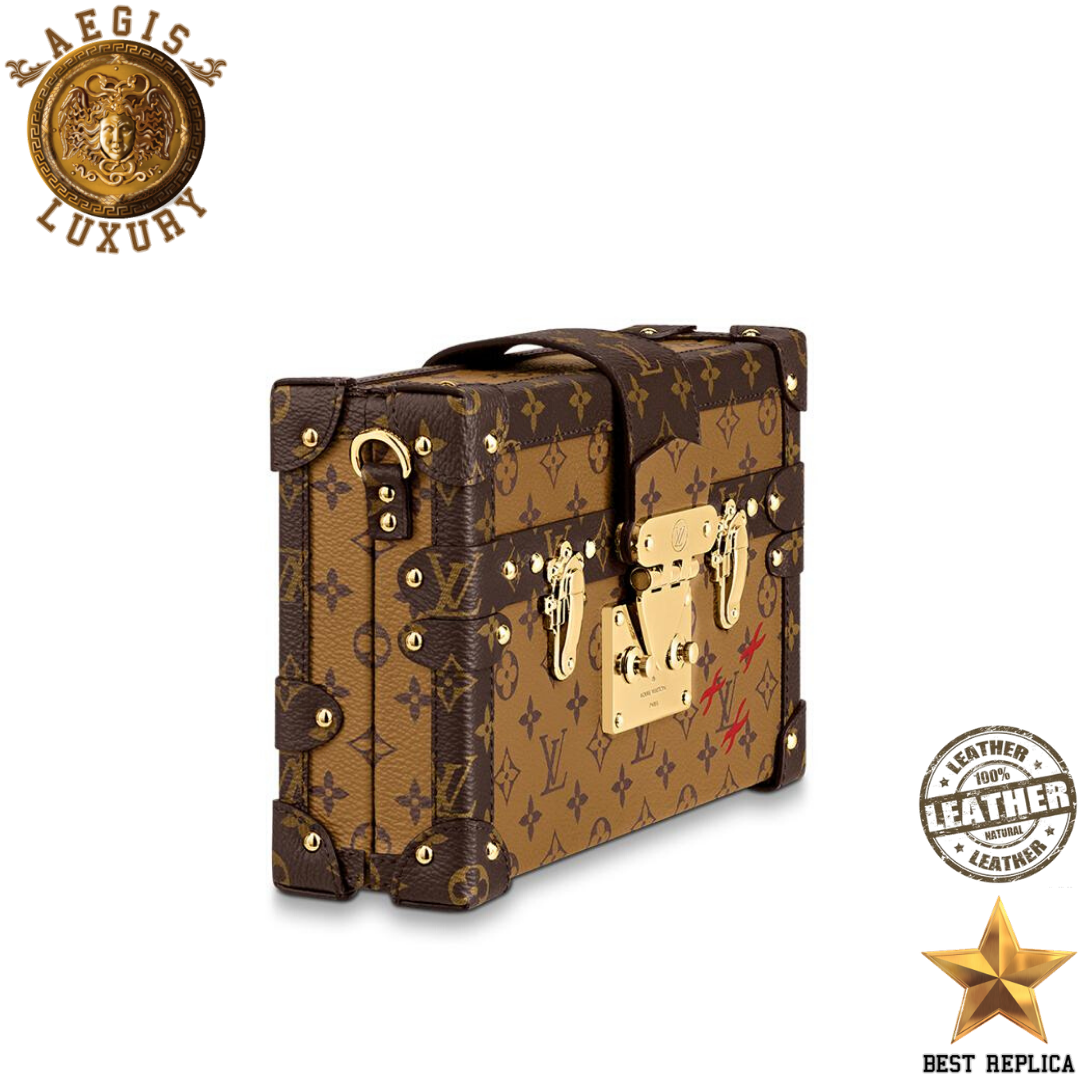 replica monogram reverse canvas louis vuitton petite malle premium designer statement bag buvola