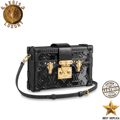 replica louis vuitton petite malle monogram vernis leather luxury designer mini trunk bag buvola