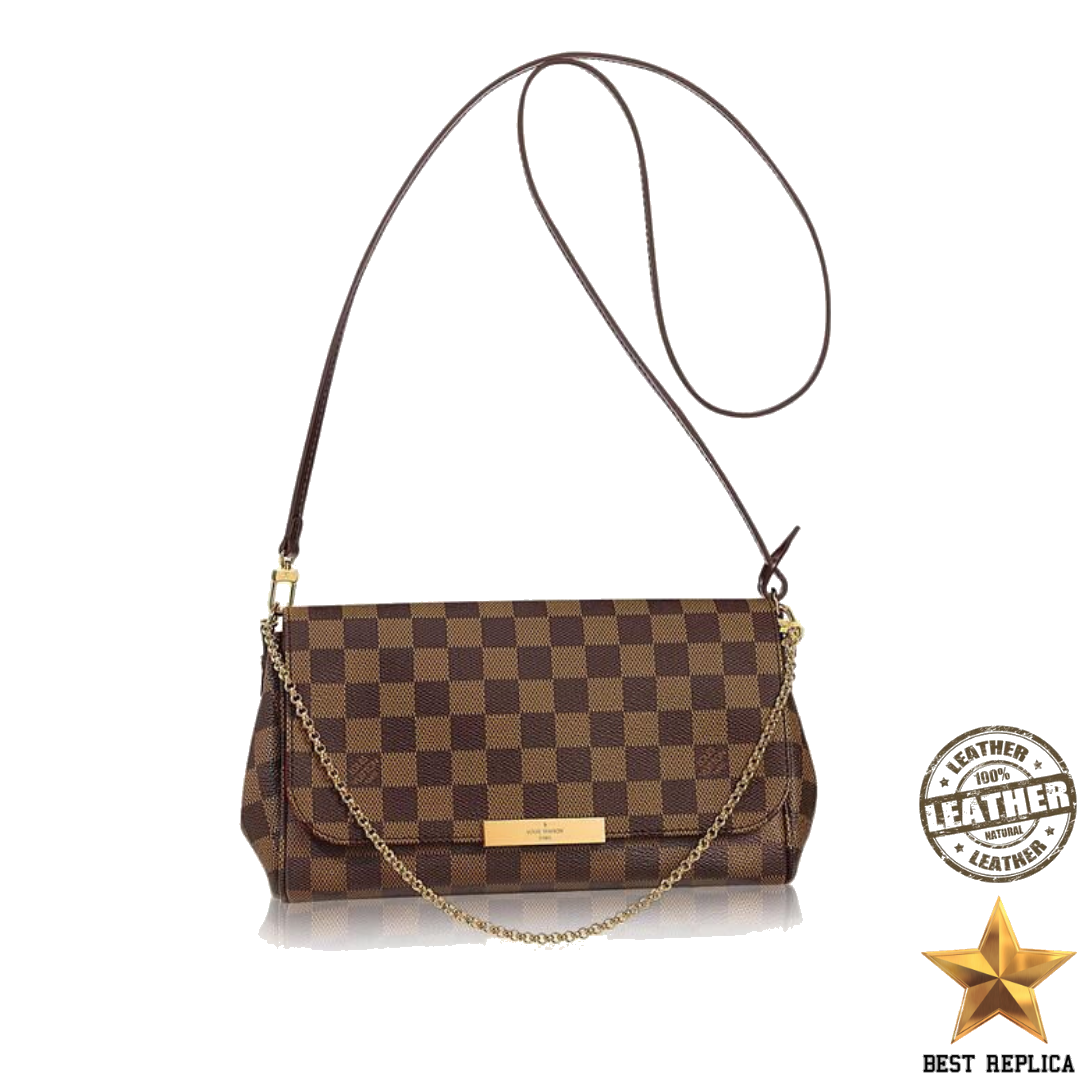 replica louis vuitton pochette favorite mm damier ebene canvas luxury designer bag vaelia luxury