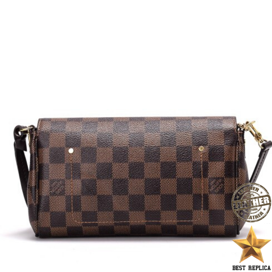replica pochette favorite mm damier ebene canvas louis vuitton premium crossbody clutch vaelia luxury