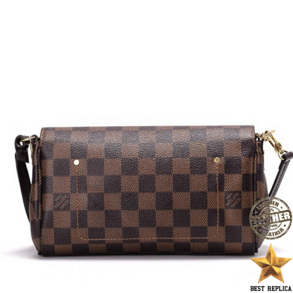 replica pochette favorite mm damier ebene canvas louis vuitton premium crossbody clutch vaelia luxury