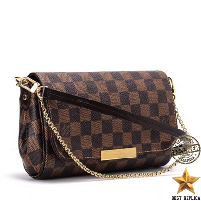 replica lv pochette favorite mm damier ebene canvas classic luxury handbag checkered style vaelia luxury