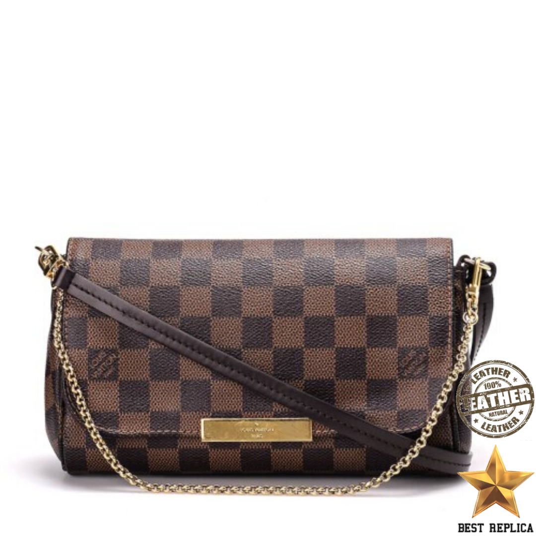 replica louis vuitton favorite mm damier ebene canvas designer shoulder bag elegant premium accessory vaelia luxury