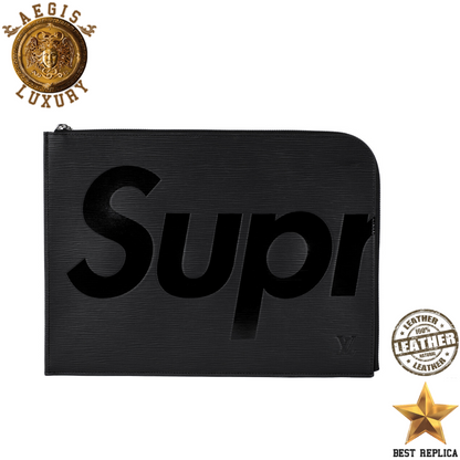 replica louis vuitton pochette jour epi supreme gm black luxury designer clutch buvola