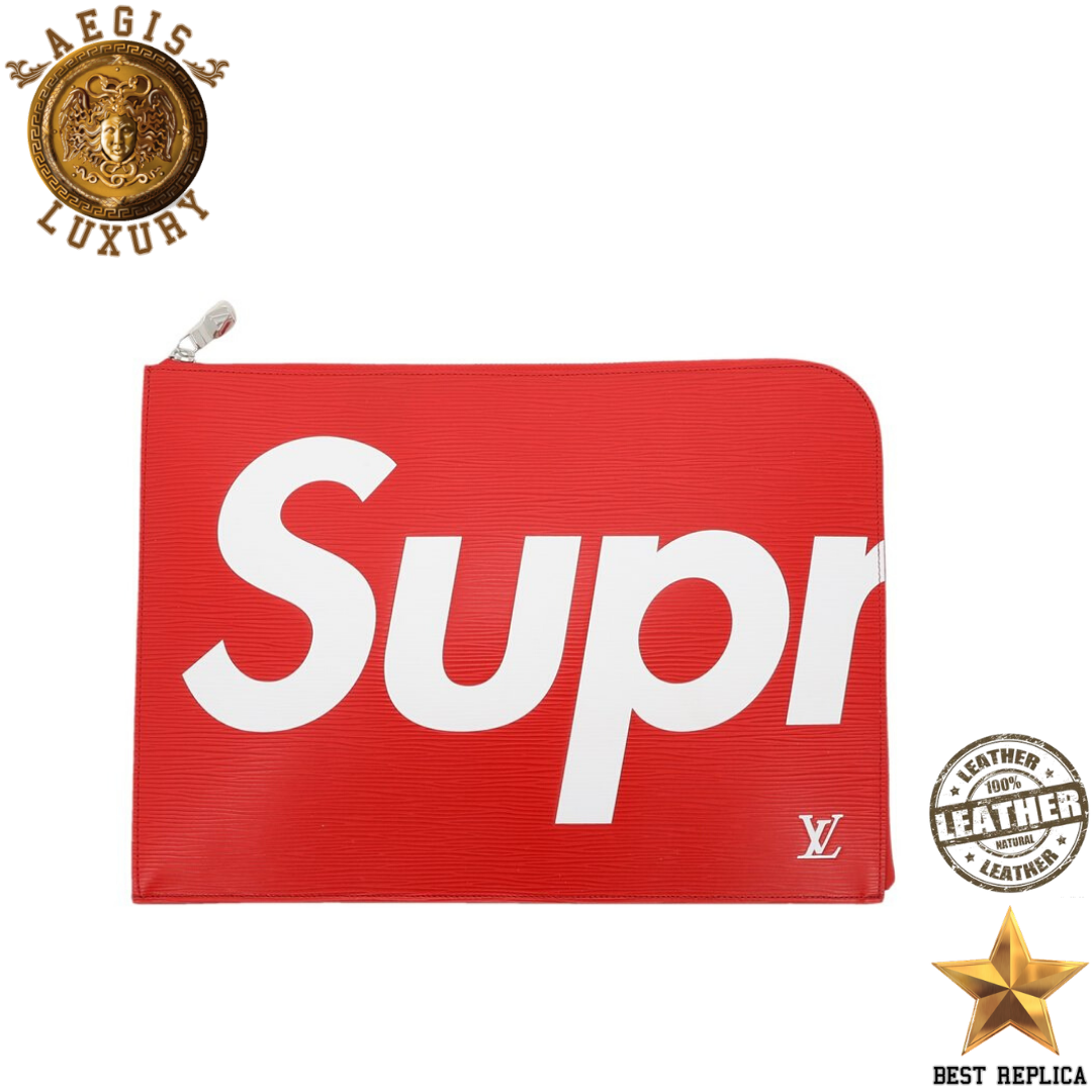 replica louis vuitton pochette jour epi supreme gm red luxury designer clutch buvola