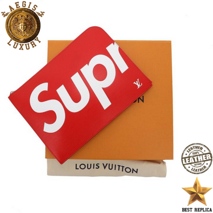 replica louis vuitton pochette jour supreme gm red premium designer oversized pouch buvola