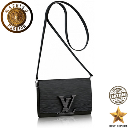 replica louis vuitton pochette louise epi leather black luxury designer clutch bag buvola