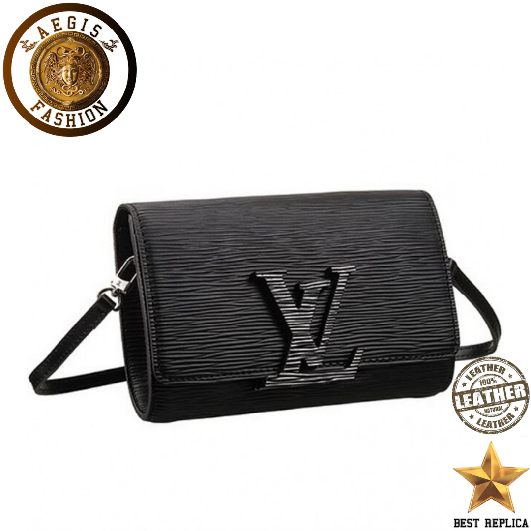 replica epi leather black louis vuitton pochette louise premium designer evening clutch buvola