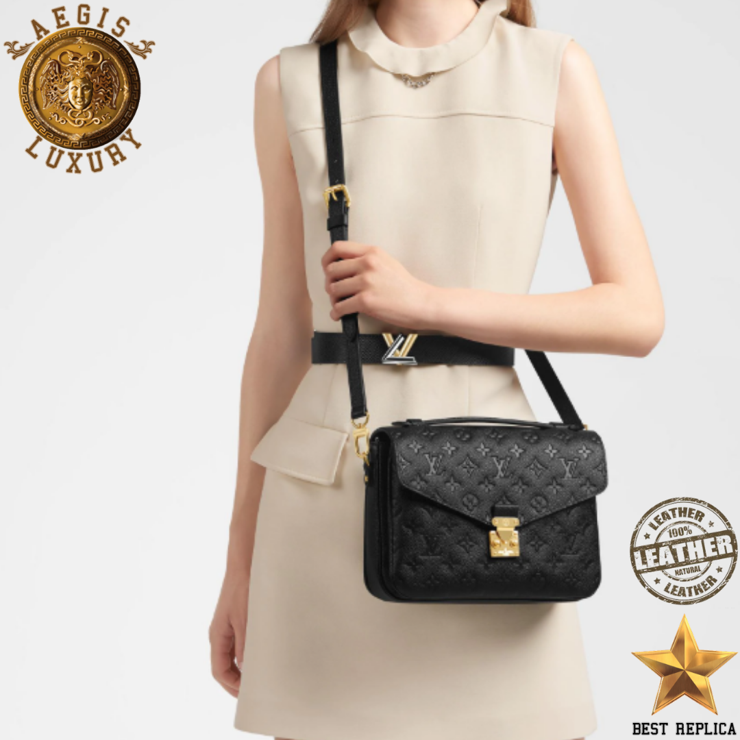 replica monogram empreinte leather black pochette metis louis vuitton premium everyday handbag buvola