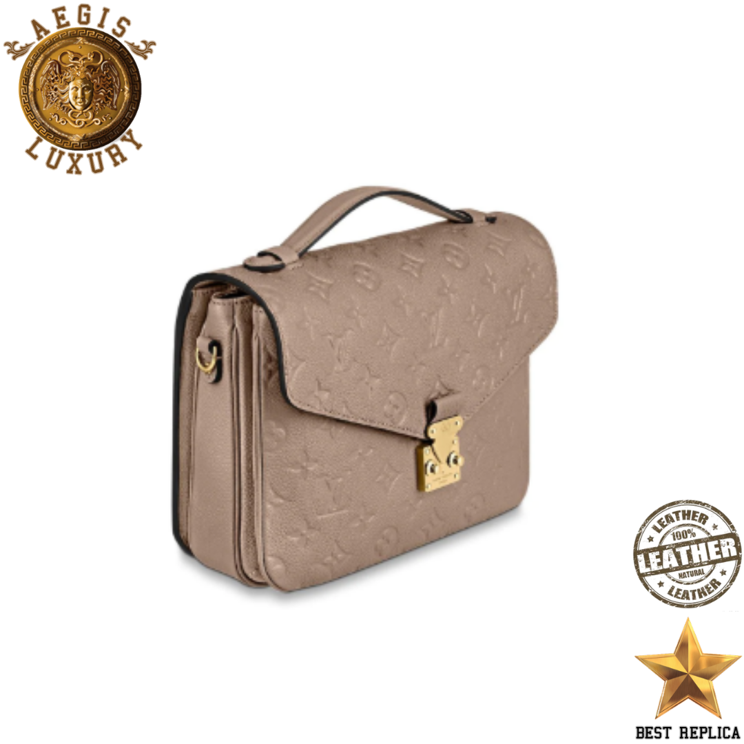 replica pochette metis tourterelle empreinte leather louis vuitton structured luxury handbag premium style buvola