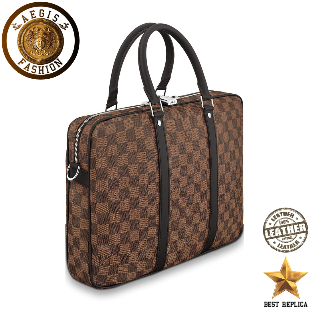 replica louis vuitton porte documents voyage pm damier ebene luxury office briefcase buvola