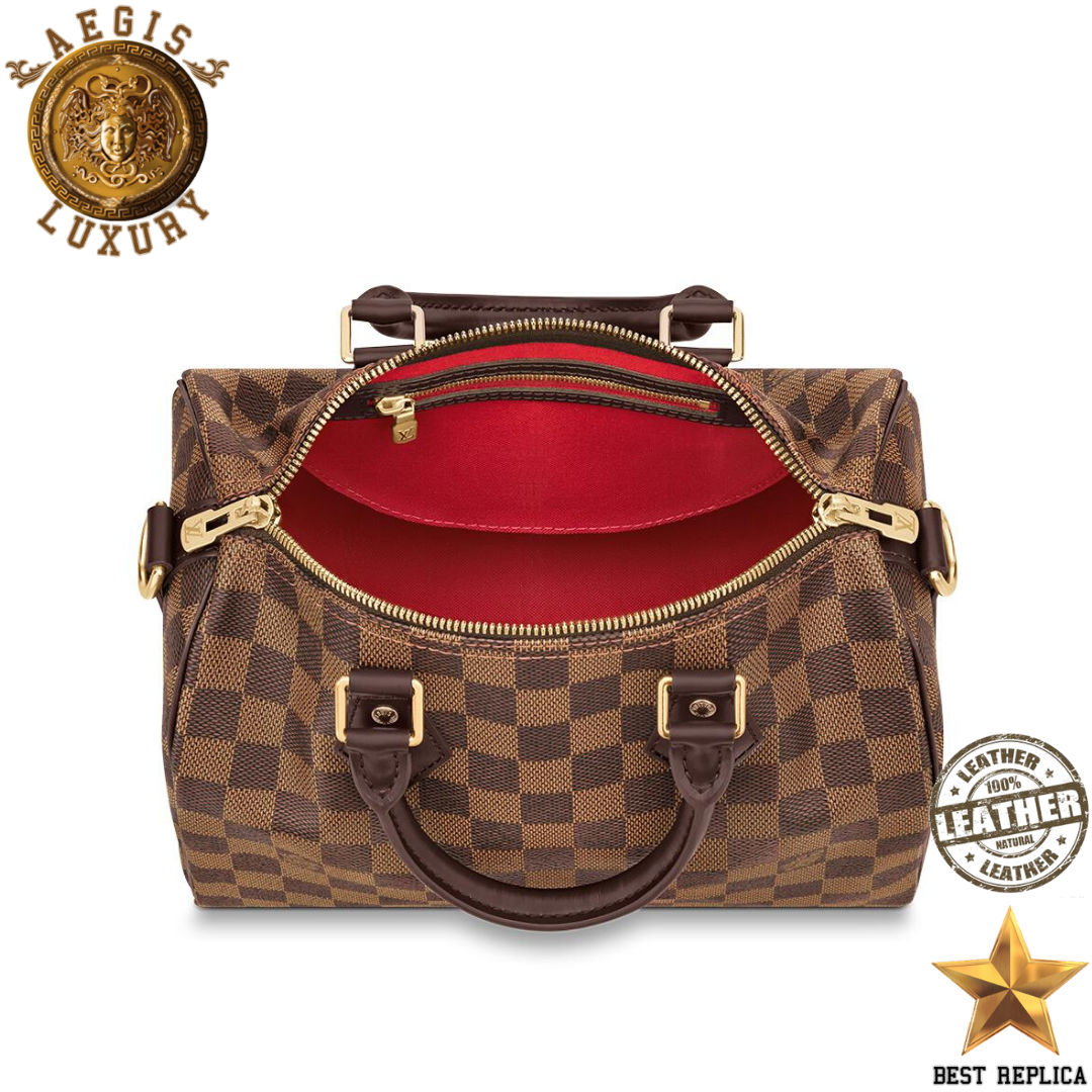 replica louis vuitton speedy bandouliere 25 damier ebene luxury everyday bag buvola