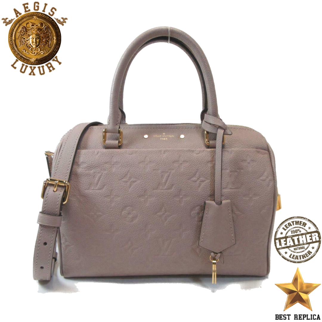 replica louis vuitton speedy bandouliere 25 empreinte leather tourterelle luxury designer handbag buvola