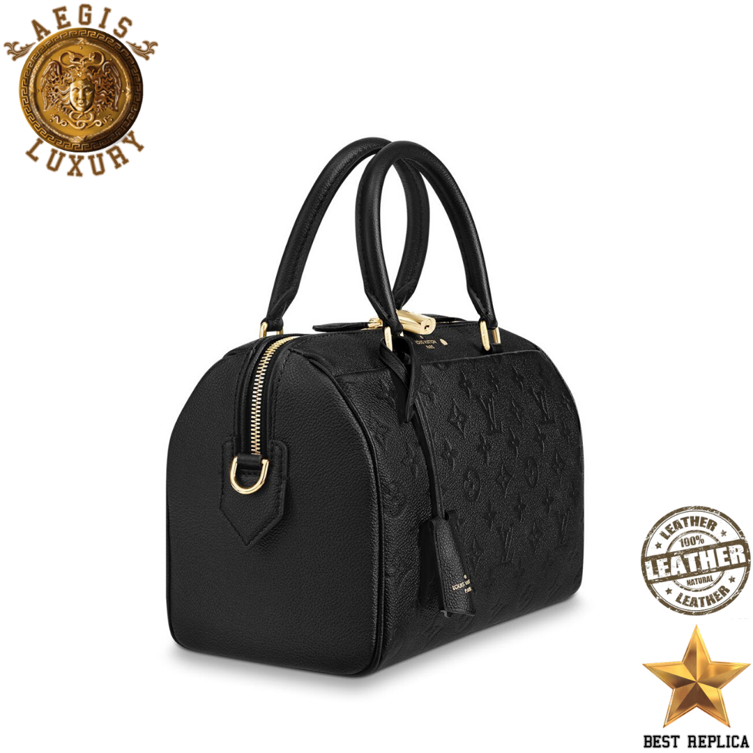 replica monogram empreinte black louis vuitton speedy bandouliere 25 stylish high end handbag buvola