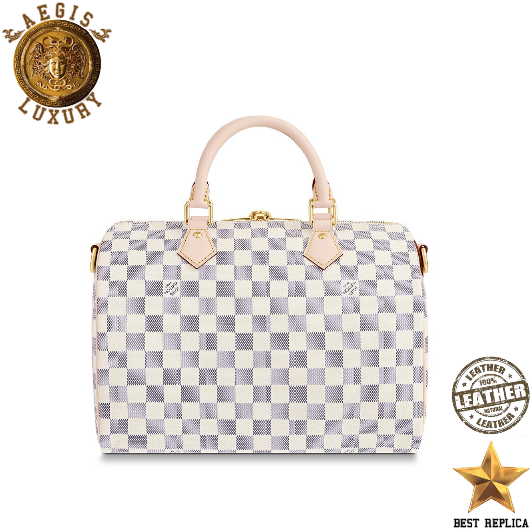 replica louis vuitton speedy 30 damier azur coated canvas classic luxury handbag timeless style buvola