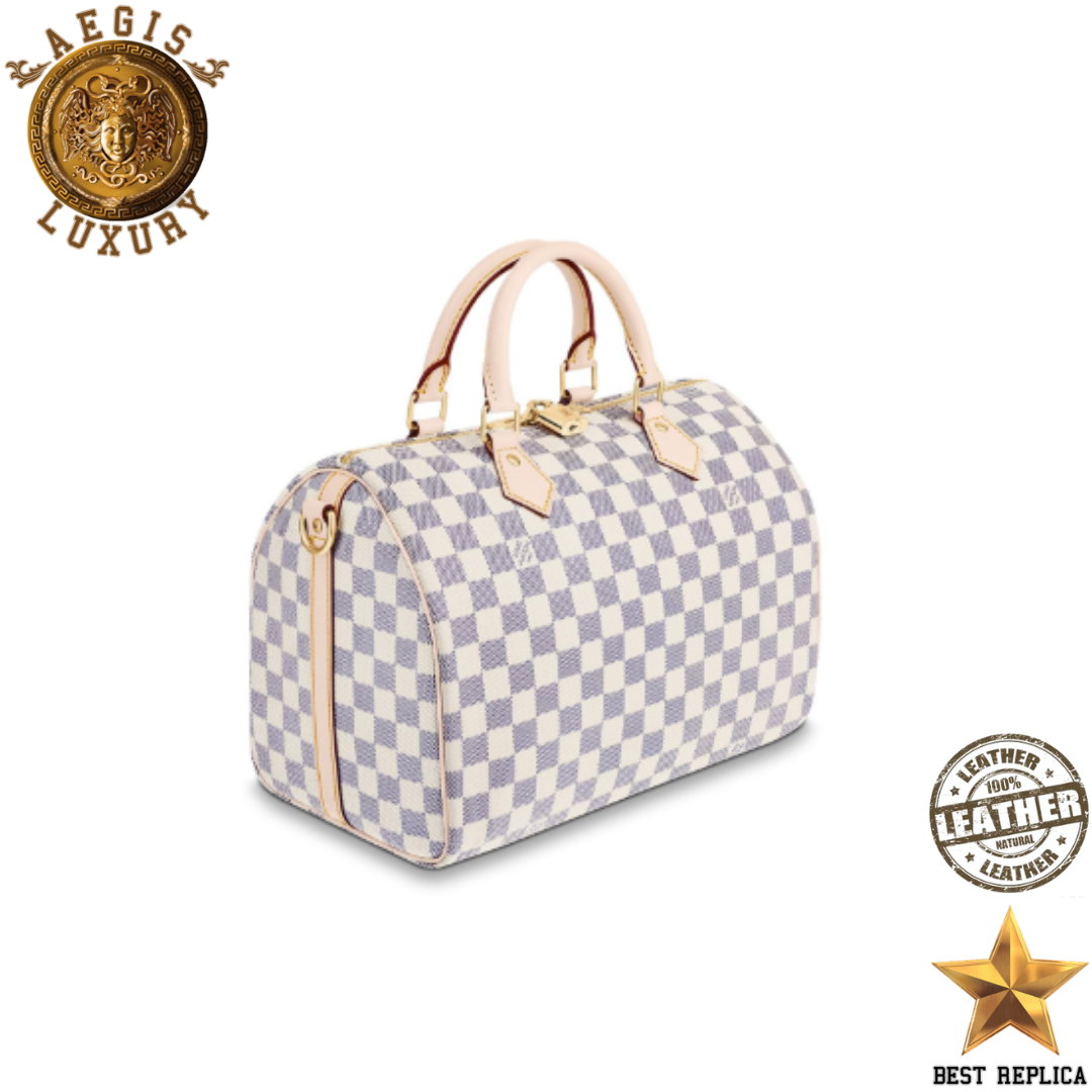 replica damier azur canvas speedy bandouliere 30 louis vuitton luxury everyday handbag premium craft buvola