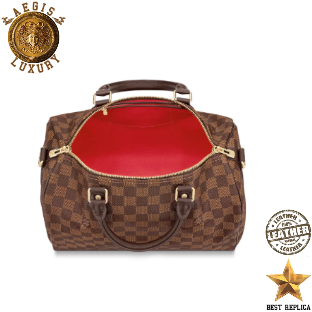 replica lv damier ebene canvas speedy 30 bandouliere premium designer crossbody and shoulder bag buvola