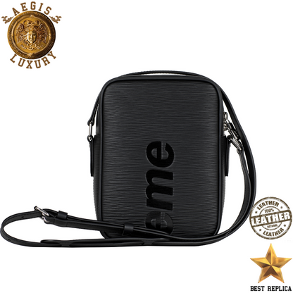 replica supreme black louis vuitton danube pm premium streetwear accessory buvola