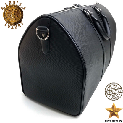 replica louis vuitton supreme black epi leather keepall 45 iconic collaboration piece buvola