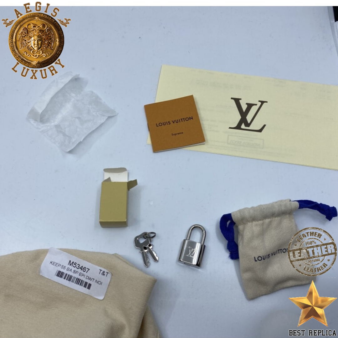 replica keepall bandouliere 45 black louis vuitton supreme epi leather premium designer travel bag buvola