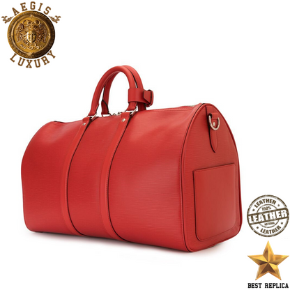replica louis vuitton supreme red keepall 45 premium designer travel duffle buvola