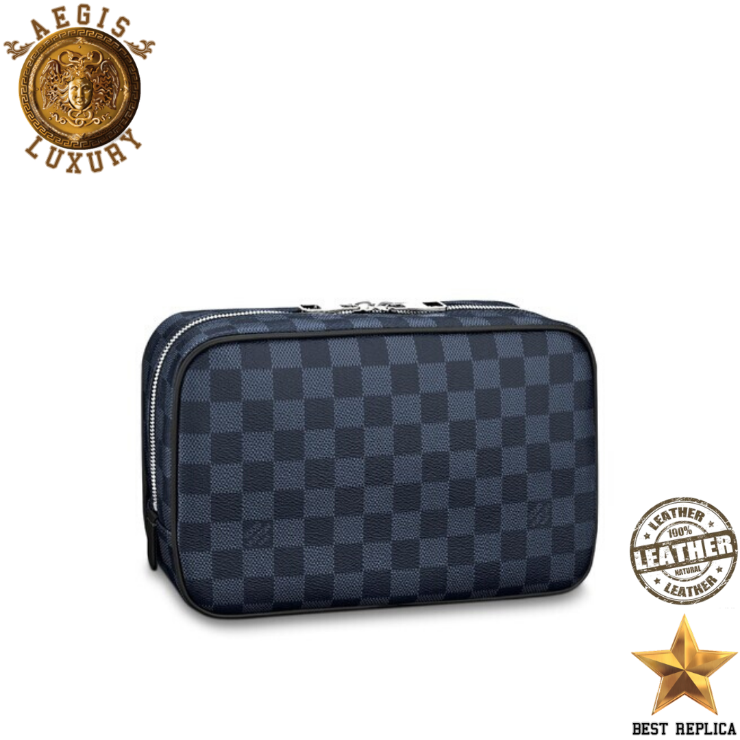 replica louis vuitton toilet pouch gm damier cobalt canvas luxury designer travel accessory buvola